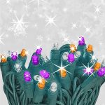 5mm LED Strobe Lights, SuperSpark, Orange, Purple, Cool White Strobe Light String, 50 Bulbs, 6" Spacing