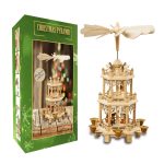 German Christmas Decoration Pyramid 18 Inches Nativity Scene. Holiday Nativity Carousel.6 Candle holders. German Design