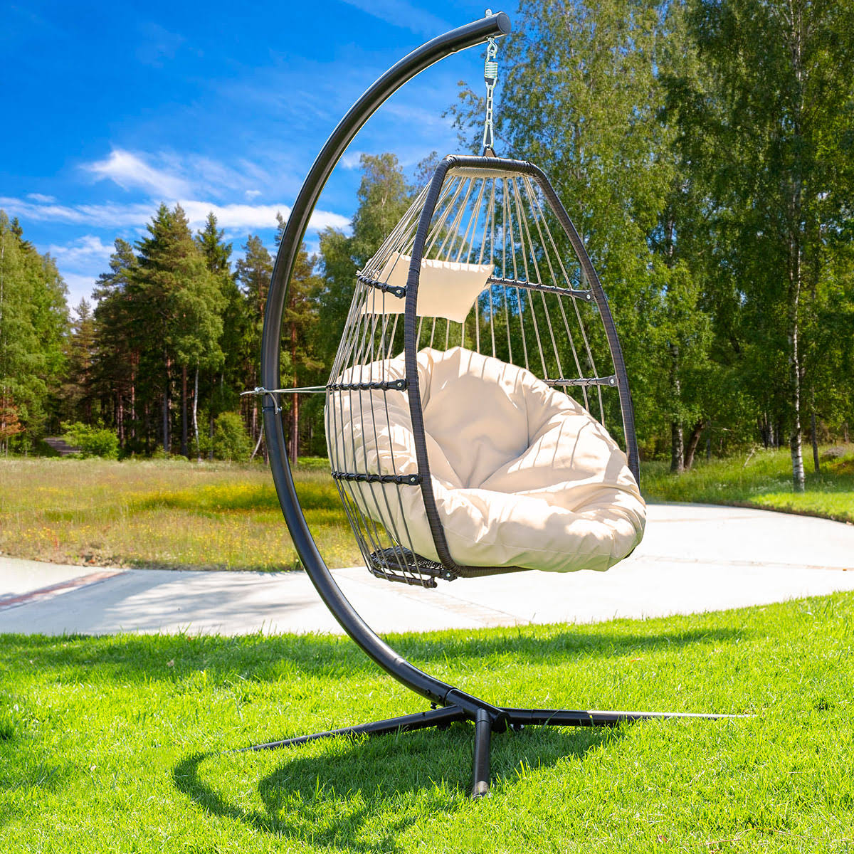 dd589656648b5adfa9cc62b410e48b341a973f03a8cafc94ae35ca365180b088.jpg Barton Premium Outdoor Hanging Chair Swing Chair Patio Egg Chair Large Cushion - Image 1