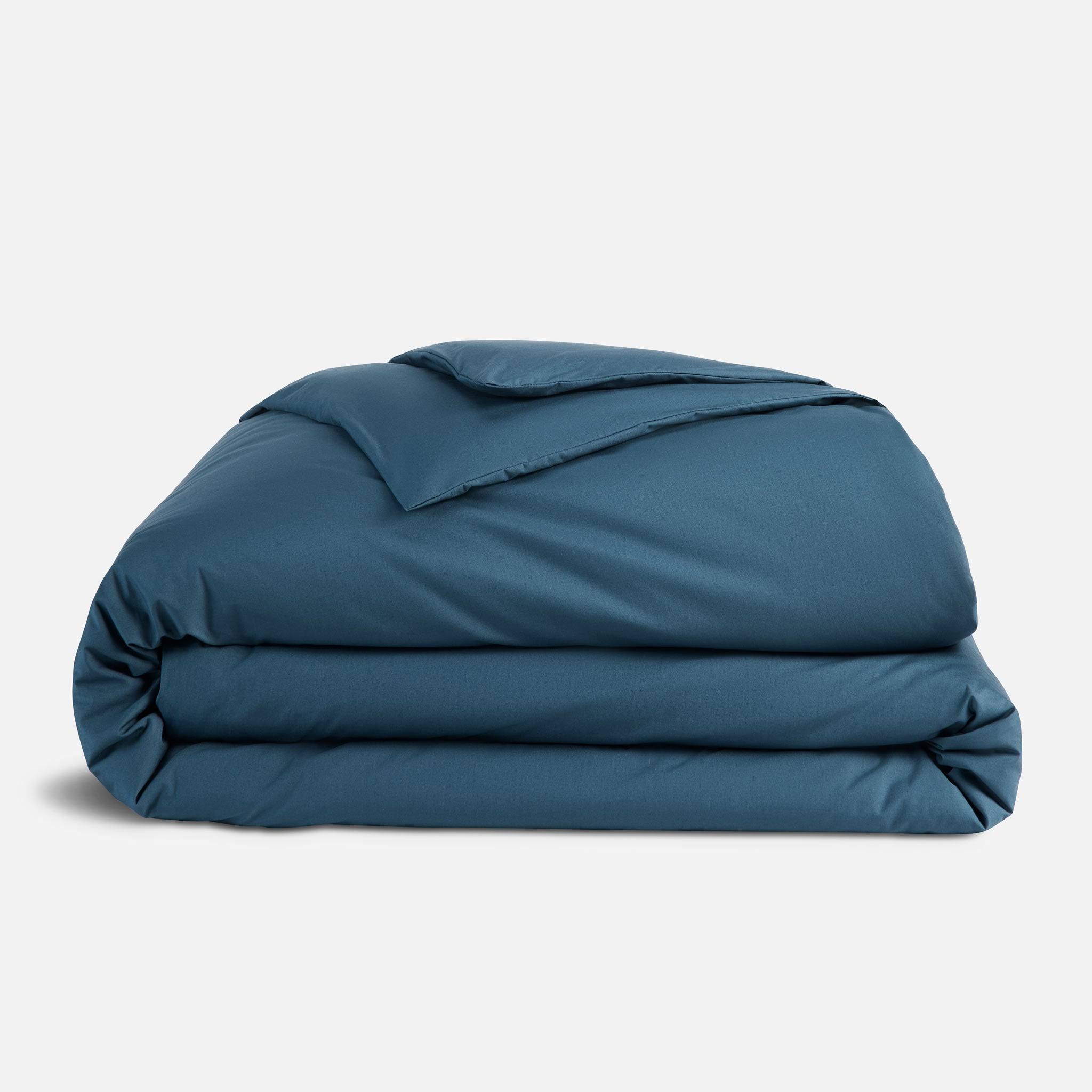 dd62f16d92c31944a3d6abf1051717ca7409780a69a8912115aa9a8335c2f8a1.jpg Cooling Cotton Percale Duvet Cover Size Twin/Twin XL in Abyss by Brooklinen | Best Cooling Sheets for Hot Sleepers - Image 1