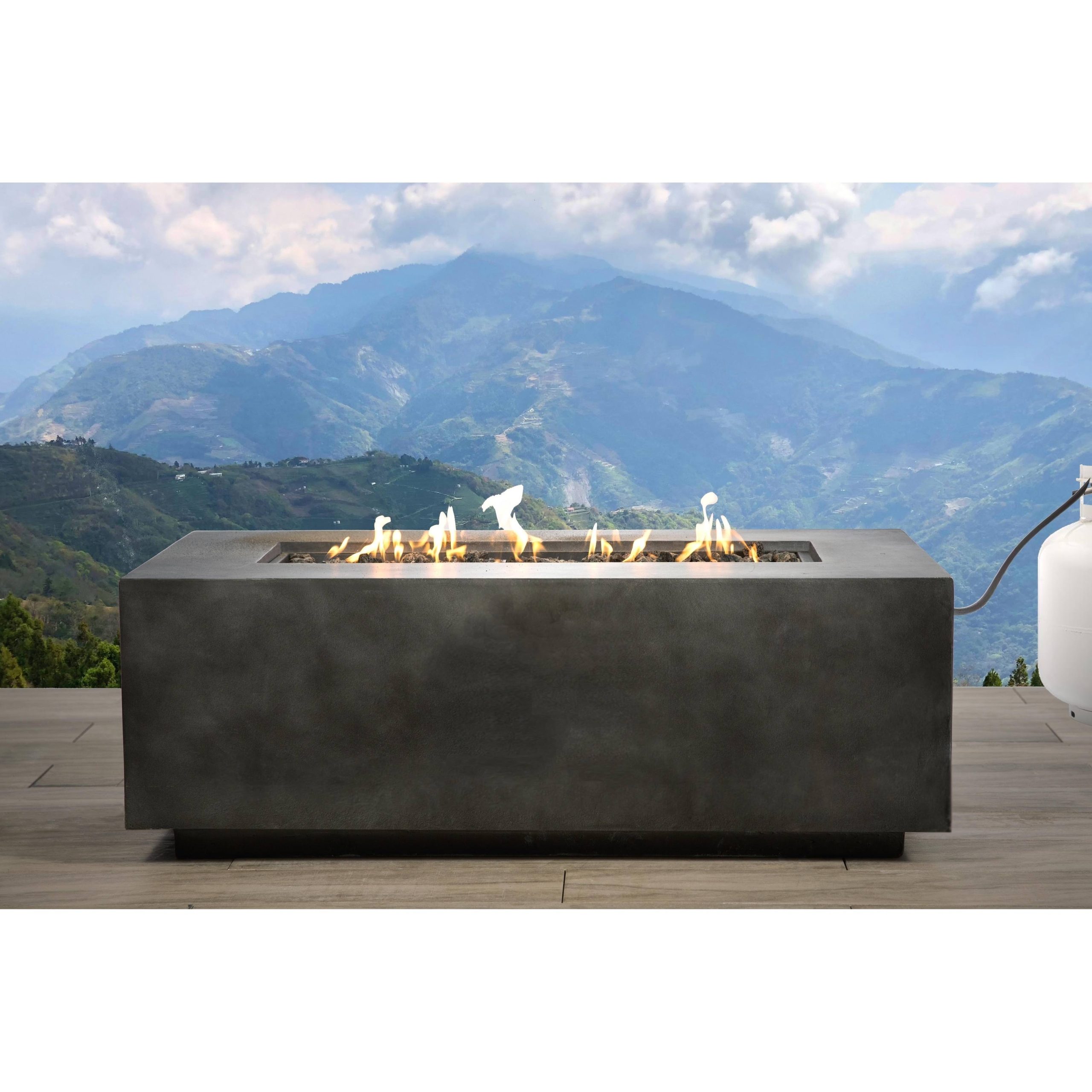 dd6fb915cdb0baffb109a226b535dcedef014c5942752313ae1b8851160e4c40.jpg Concrete Propane Gas Fire Pit Table (Charcoal) - Grey - Image 1