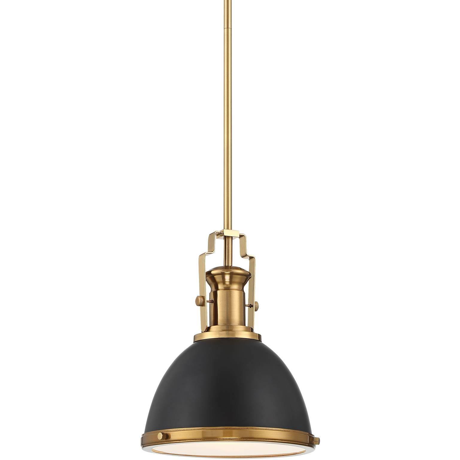 dd821cc6538b97fed0303c31dca263170bbc3849f7c7647cac2e0921dacefcf5.jpg Possini Euro Design Black Burnished Brass Mini Pendant Light 9 3/4" Wide Modern Bowl Fixture for Kitchen Island Dining Room - Image 1