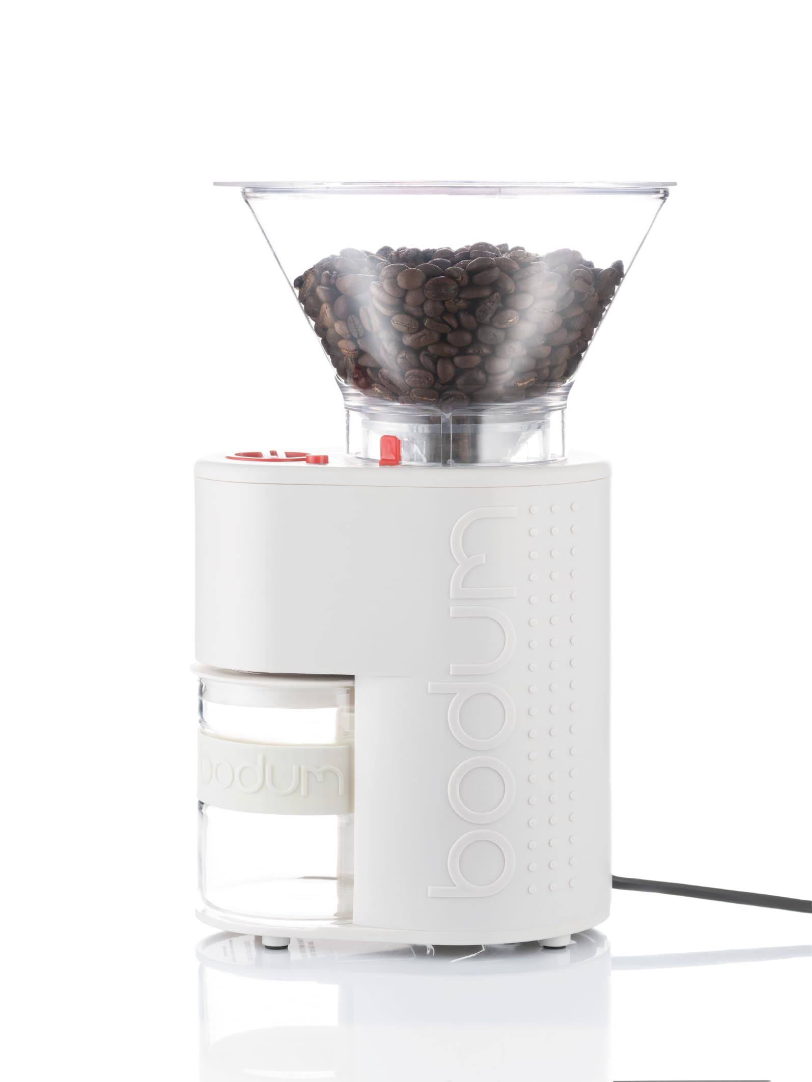 dd9e0ea65f42c987ec7eeae0d8e90384546aac0c2b05079729e4b5bedba7b1c9.jpg Bodum Bistro Electric Burr Coffee Grinder in White - Image 1