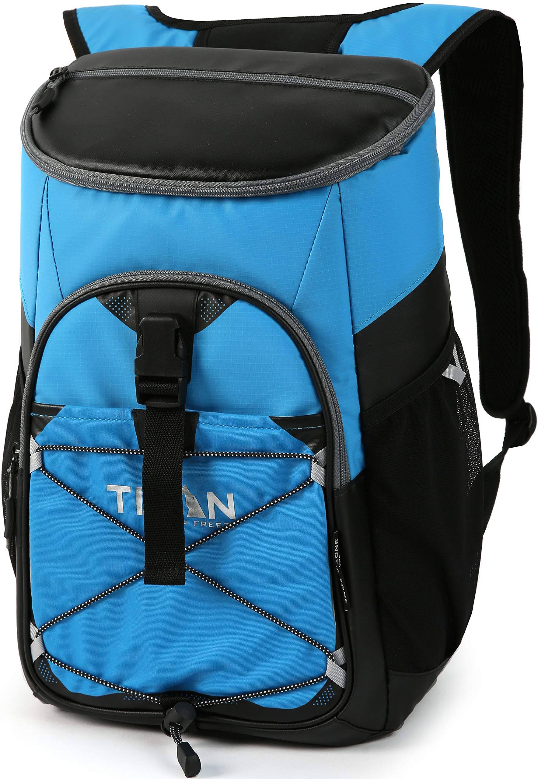 dda2d54d8a71853f1bd2ee6ddd3c20e528191a6647db25828f70d99df2b7a41c.jpg Arctic Zone Titan Deep Freeze 24 Can Backpack Cooler, Process Blue - Image 1
