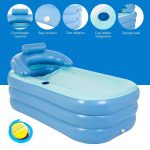 Wayshire 63" Portable Bathtubs for adult Portable Bathtubs Foldable Spa Portable Tub adult Portable Bathtubs Inflatable Portable(4-Person Green)