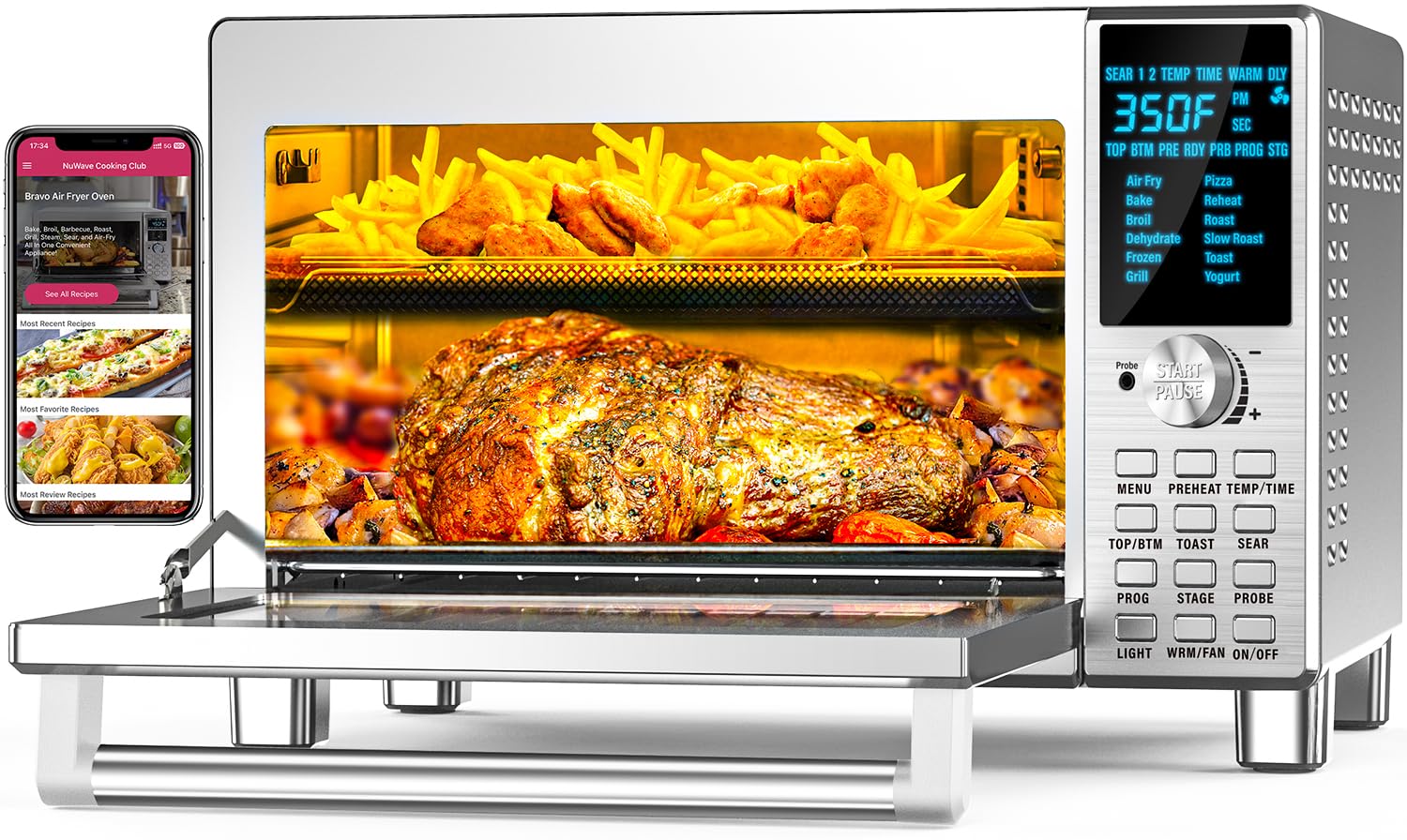 ddd8c6e499b102ba2a75949a7da780d40d7cd835756a9b852c2b1b679551344e.jpg Nuwave Bravo Convection Toaster Ovens Air Fryer Combo - Image 1
