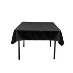 La Linen Polyester Poplin Square Tablecloth 58 by 58-Inch Black