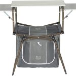 Folding Kitchen Lightweight Portable Aluminum Storage and Carry Bag. Camp Cook Station. Foldable Grill Table for BBQ. Picnic. Backyard. 42.13X13.58X31.3/33.46 inches. Gray