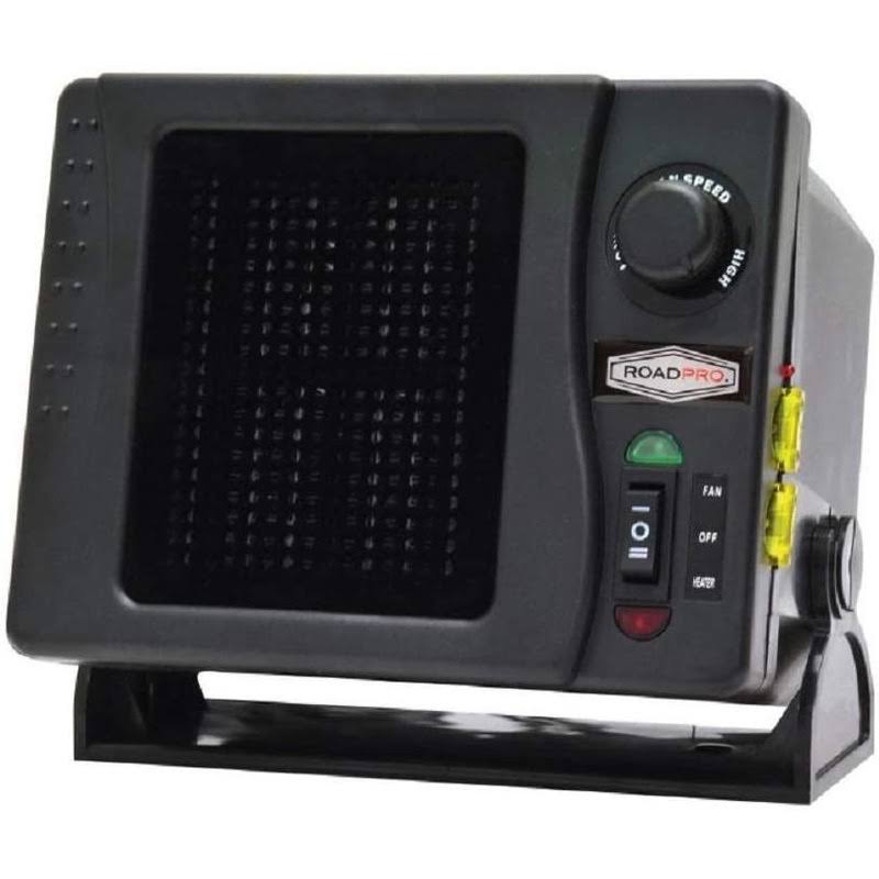 de2ab6cb4fa7c81a1341f8a409ff7cb870f7366eb2440edc288ebbdb4a58564b.jpg RoadPro RPSL-681 12V Direct Hook-Up Ceramic Heater/Fan w/Swivel Base - Image 1