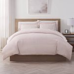 Serta Supersoft Cooling Bed Set, Reversible Duvet Set - Dusty Pink - Full - Queen