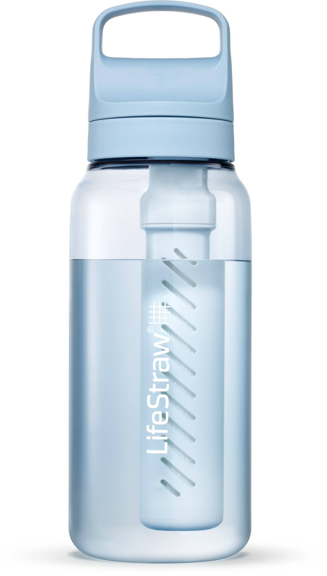 de3fae03fdb1250115097a3c51e5067f33e4c4bad94eb9aacde052b363886372.jpg LifeStraw Go Water Bottle with Filter, Icelandic Blue / 1Liter - Image 1