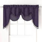 Dunagan Luxurious Rod Pocket Austrian Valance with Onion Fringe Trim 52&& Window Valance Astoria Grand Color: Purple