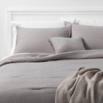 King 5pc Hollins Solid Comforter Set Gray - Threshold
