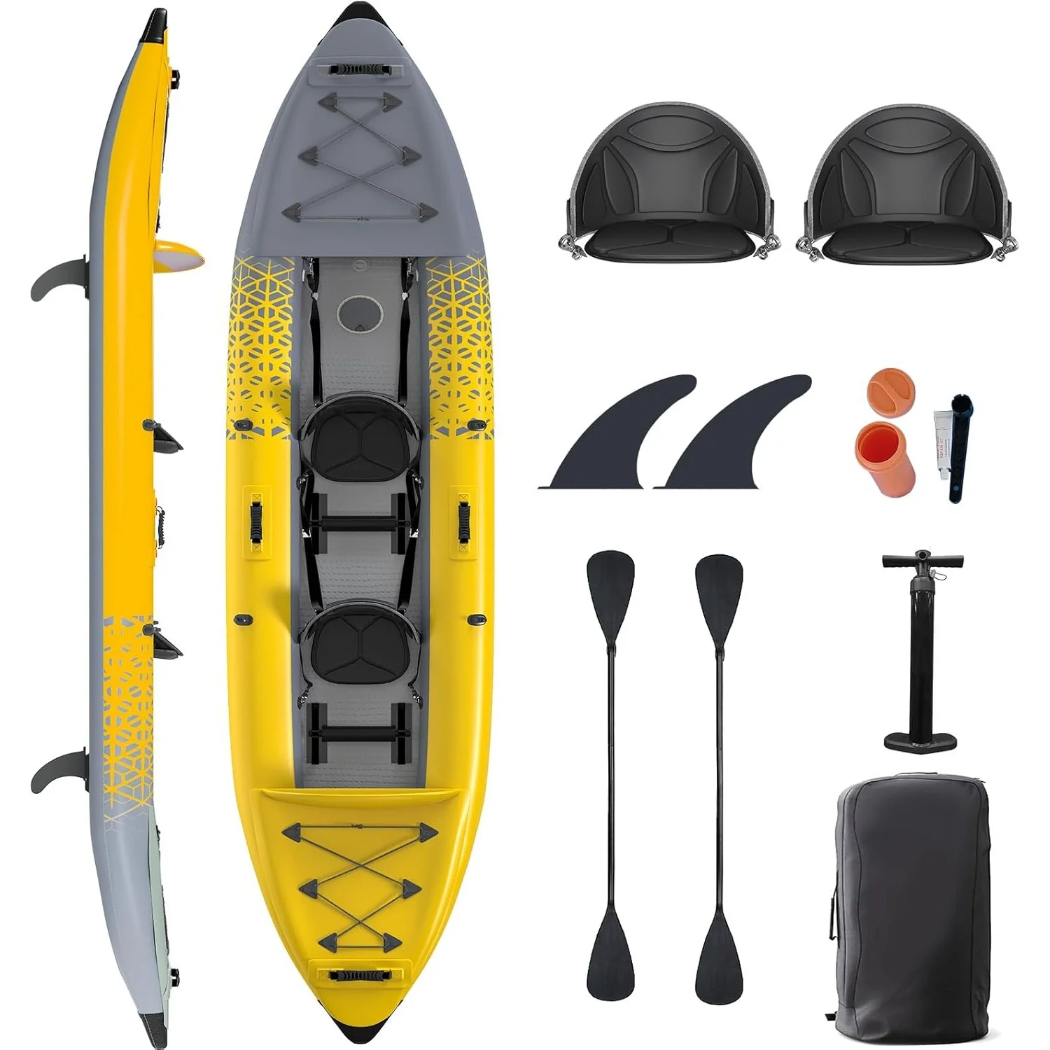 de850b7237cb821b4d659bf4a4e78385bbc3a041c886928f32b7802b387fb287.webp AECOJOY 1/2-Person Inflatable Kayak for Adults, Heavy-Duty PVC, Drop-Stitch Floor - Image 1