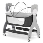 Dream on Me Cub Portable Bassinet in Dark Grey. Multi - Use Baby Bassinet with Locking Wheels