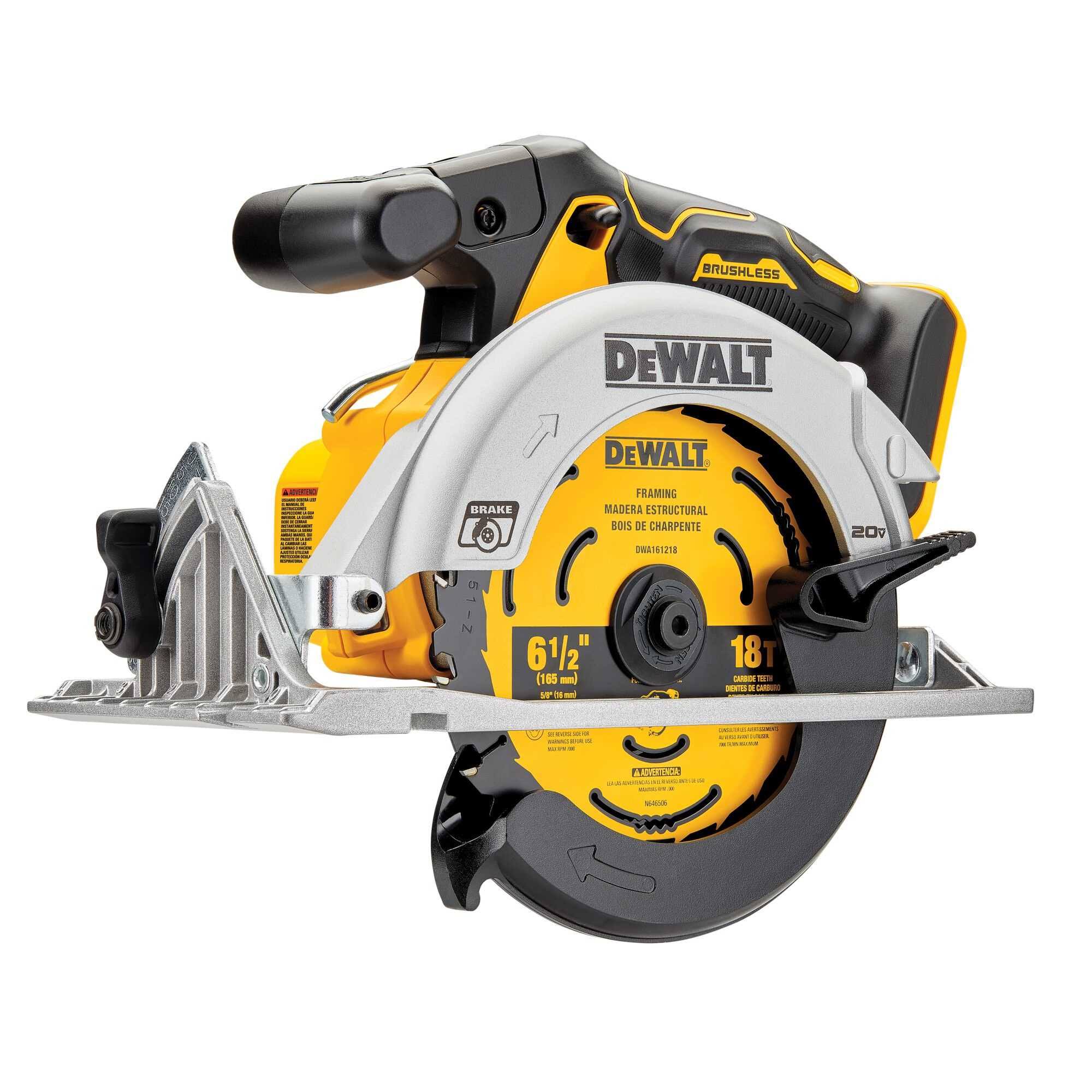 ded8fc02435e4875559a01e9c99bcf23efc488641124c9de5004e90d786cb7f4.jpg DeWalt DCS565B 20V MAX* 6-1/2 in. Brushless Cordless Circular Saw (Tool Only) - Image 1