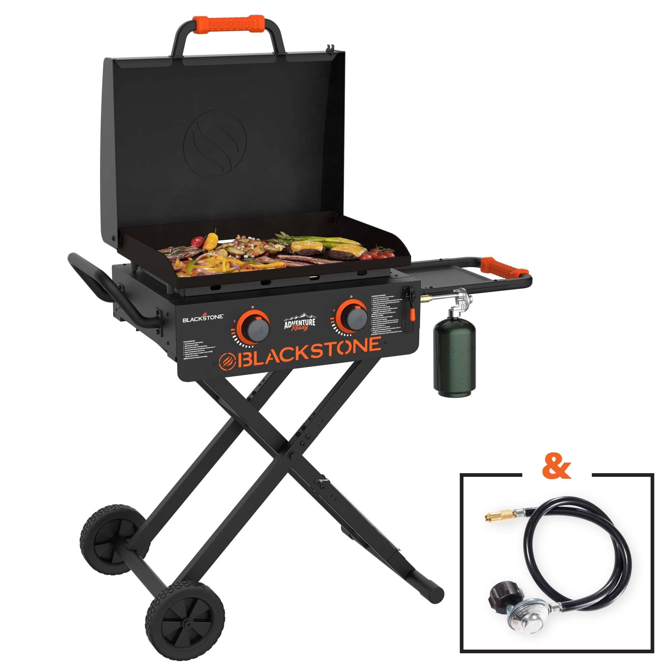 def8ece9f6ce45a5f716bd2f07d169720737f54481039e5fd4d2f1e83c71cfc8.jpg Blackstone Adventure Ready 2-Burner 22" Propane Omnivore Griddle with Flex-fold Legs - Image 1