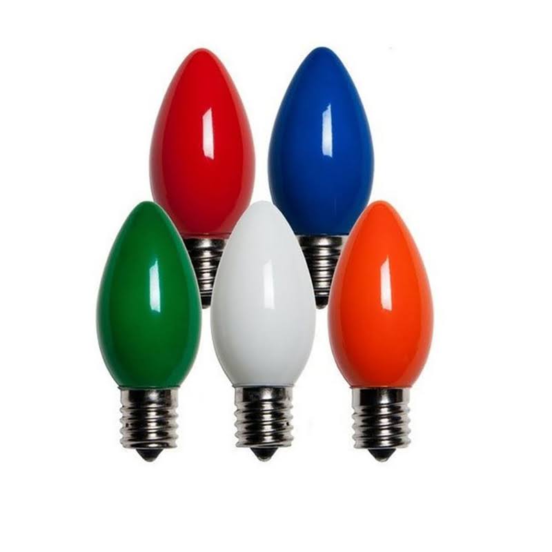 def931fb8371e82905e4090a438194a8809d6f902bcae2c7feaa80564d0113b0.jpg Holiday Bright Lights BU25C9-OMUA C9 Christmas Light Bulbs, Multicolored, 1" - Image 1