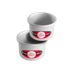 Fat Daddio's Anodized Aluminum Round Cake Pans, 2 Piece Set, 4 x 3 inch