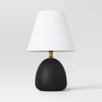Faux Wood Mini Table Lamp Black - Threshold