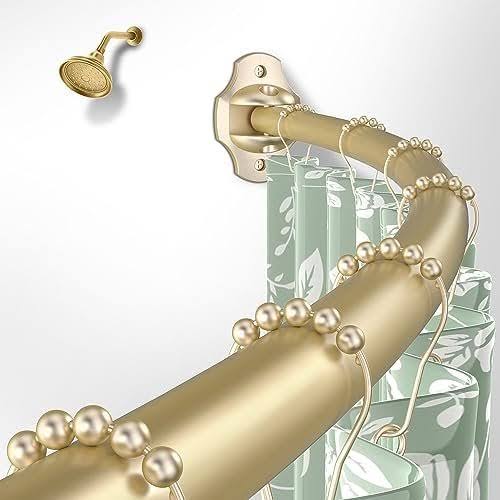 df2febdbc450f5d050f34a6f314cbe68d7bcb7d4ebd6edc6da4c5e3fefa87c39.jpg Curved Shower Curtain Rod, TENOVEL Round 42-73 Inches Shower Rods for Bathroom Adjustable, Rounded Bowed Stainless Steel Shower Rods Customized for - Image 1