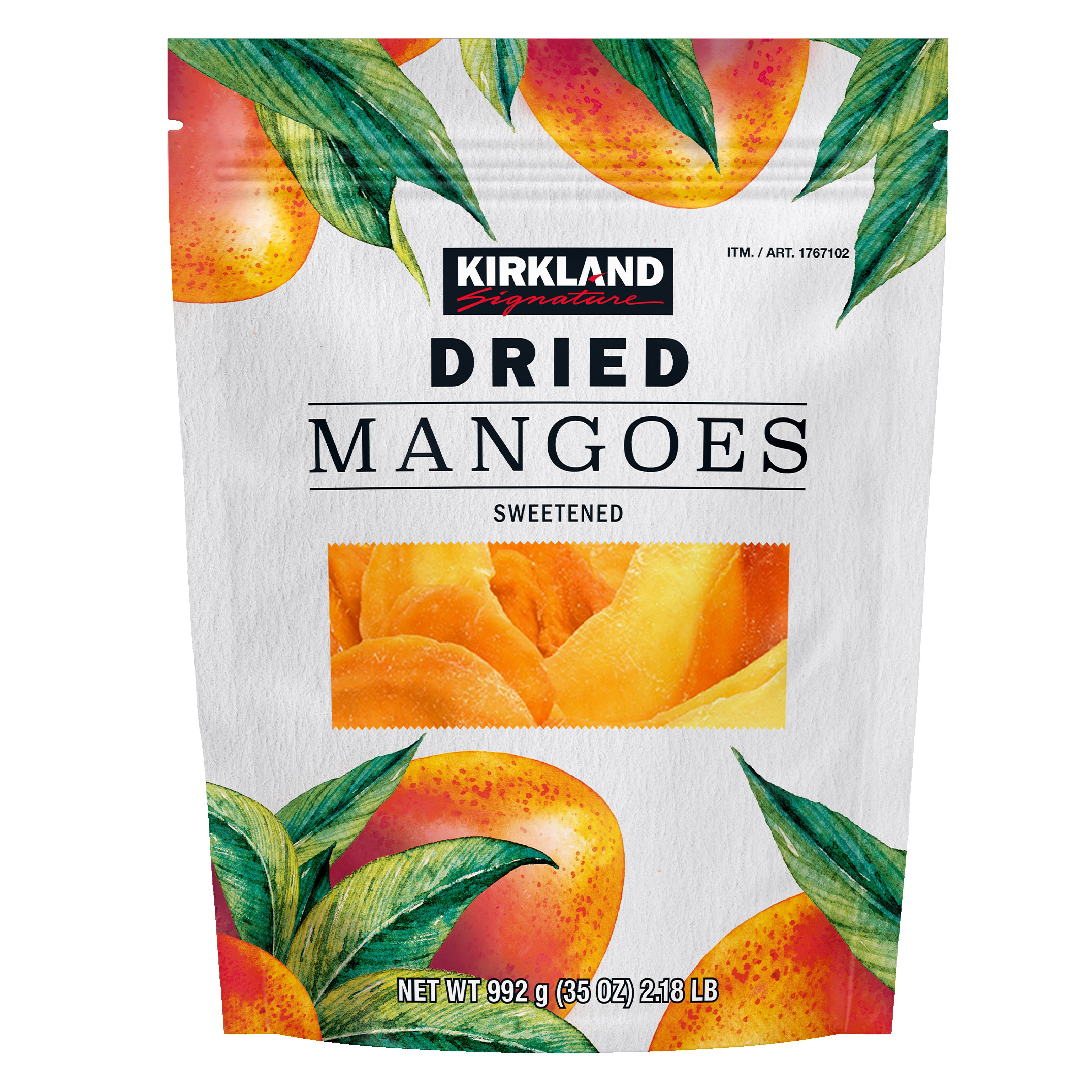 df86e6b6556c8d5663771c5bc1f8070a59aa5e636114d349db2aba904b9842a5.jpg Kirkland Signature Dried Mangoes, Sweetened, 35 oz - Image 1
