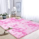 Rectangle Antonije Shag Polyester Area Rug in Gray/Pink Ebern Designs