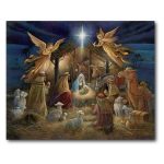 Courtside Market Nativity Scene Christmas Canvas Wall Art, 20x24
