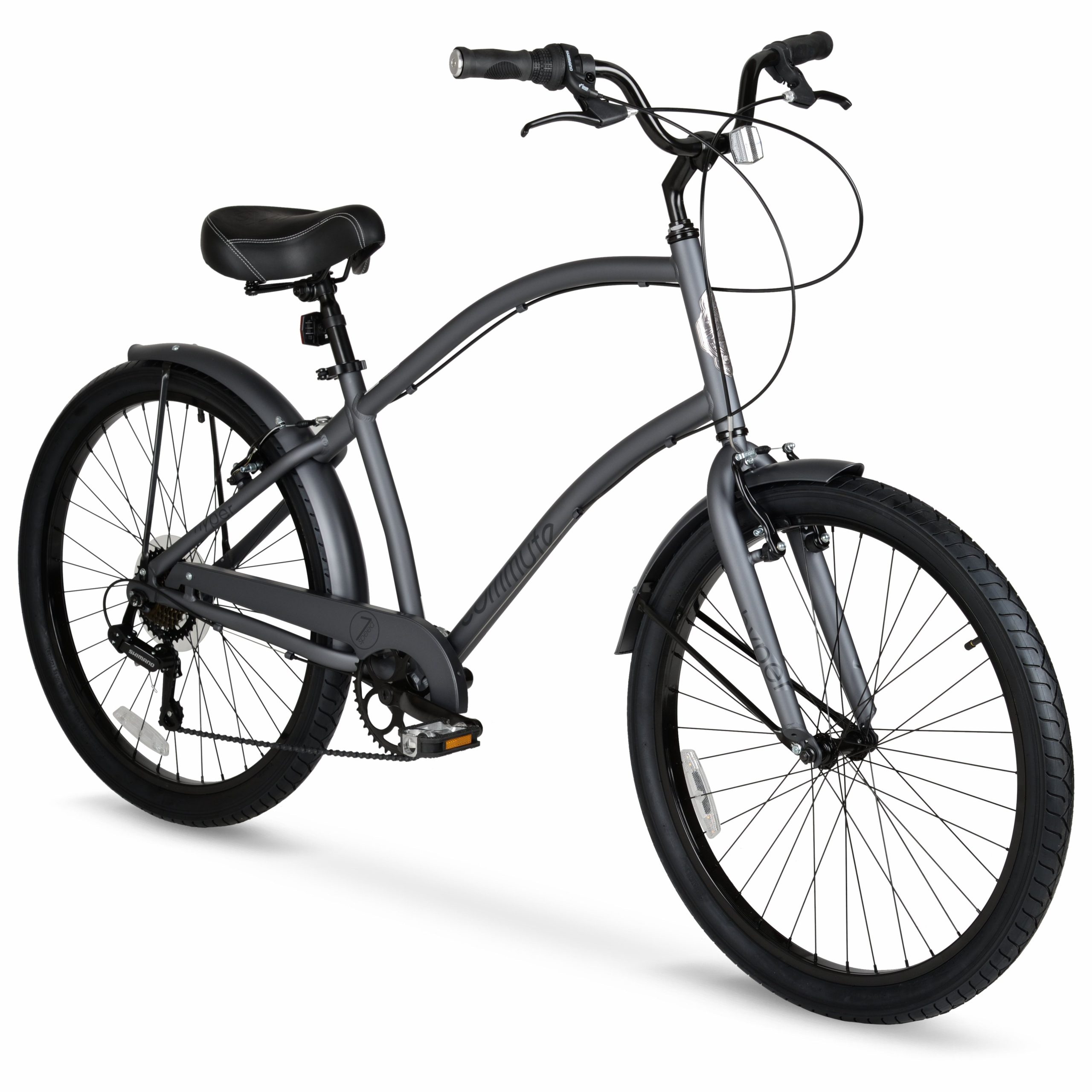 dfcfc85dd8d1bebef5647105ff422077457d86af647f53d6e11cacdfbbd1b839.jpg Bicycle Men's Cruiser 26 Commuter Bike. Gray - Image 1