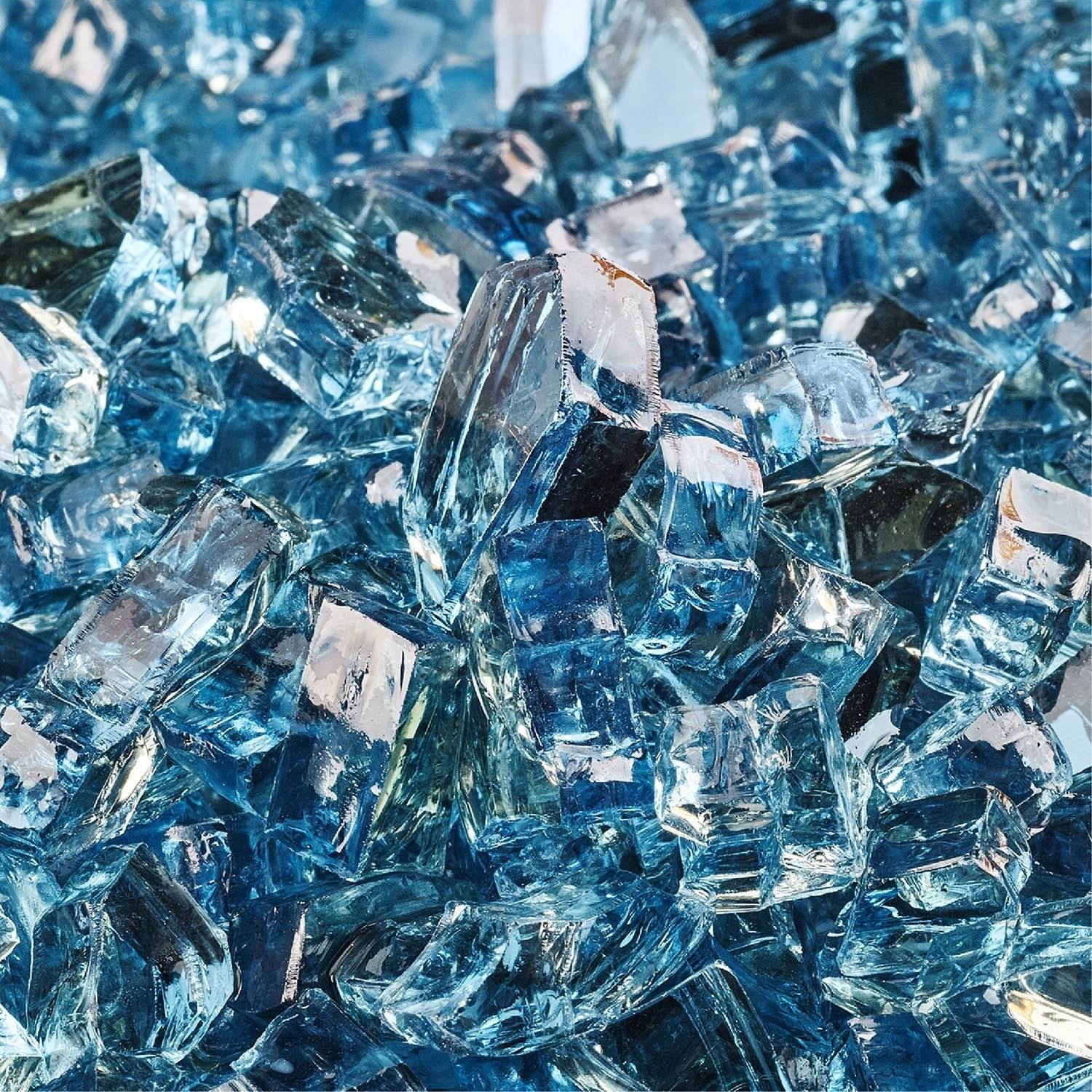 e01cfcdc30f828f0fc65ac849ffe9e22b0c64671ca01567b6695ba9f46f779e4.jpg 10 lbs. of Harbor Mist 1/4 in. Reflective Fire Glass - Image 1