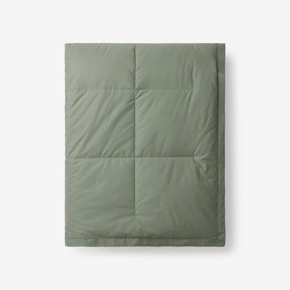 e02b3cfdb1fc0fdc27a0dfe4afeda8a5859083f987327822eb22b93191a61da8.jpg The Company Store Lacrosse Down Thyme 1-Size Throw Blanket, Green - Image 1