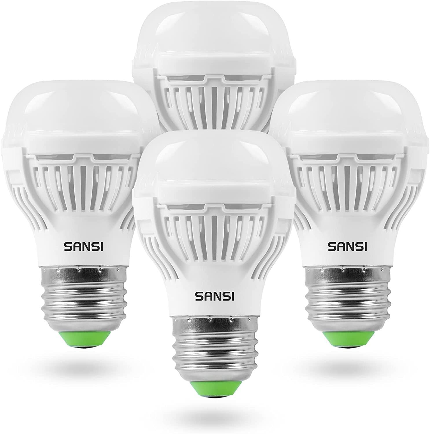 e0345d0f1762d361b0e593df87f1694cbbc15707768004eefc37181cff8772f0.jpg SANSI 60W Equivalent LED Light Bulb,22-Year Lifetime, 4 Pack 900 Lumens LED Bulb with Ceramic Technology, 4000K Cool White 9W Non-Dimmable, E26, A15 - Image 1