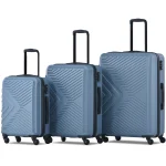 3 Piece Blue Luggage Travel Set, 20" 24" 28" Carry on Luggage with Spinner Wheels, Lightweight Hard Case Luggage Travel Suitcase Christmas Gifts for Business Trip Holiday Travel Cruise