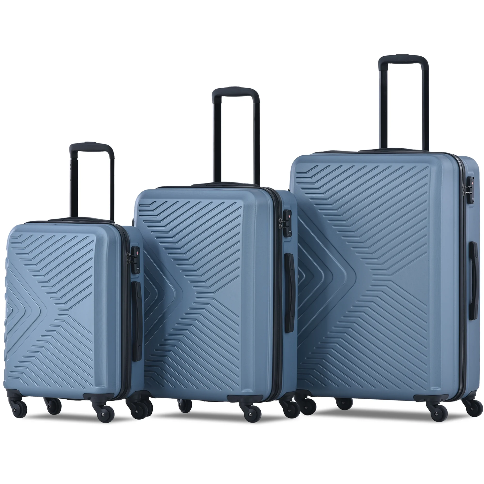 e0517653496fdb8e666b1f2f0c635b2bf0dc31efa2eab8b6ba53081ed7ed13f0.webp 3 Piece Blue Luggage Travel Set, 20" 24" 28" Carry on Luggage with Spinner Wheels, Lightweight Hard Case Luggage Travel Suitcase Christmas Gifts for Business Trip Holiday Travel Cruise - Image 1