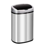 13 Gallon Kitchen Trash Can Touch Free Automatic Stainless Steel Trash Can Electronic Touchless Motion Sensor Automatic Trash Can with Lid Home
