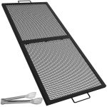 VEVOR Fire Pit Cooking Grill Grate 36 x 15 in Foldable Rectangle Campfire BBQ Rack Heavy Duty X-Marks with Portable Handle & Support Wire for