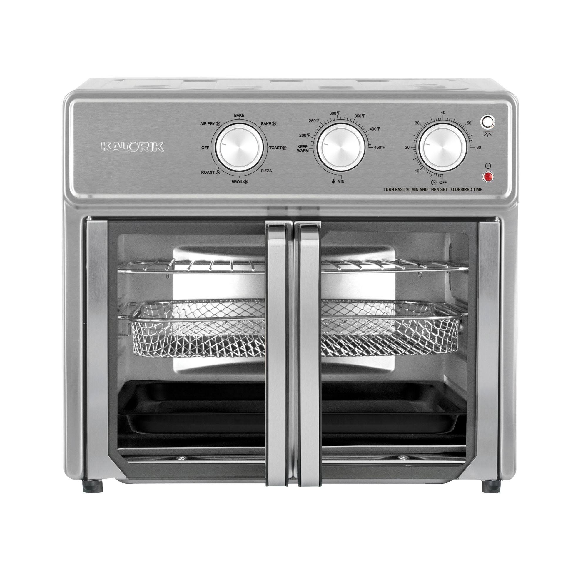 e096e387438962af98e36f544fb74eb399189632d7c3a91323a7416de659c332.jpg Kalorik Maxx 26 Qt. Air Fryer Oven - Stainless Steel - Image 1