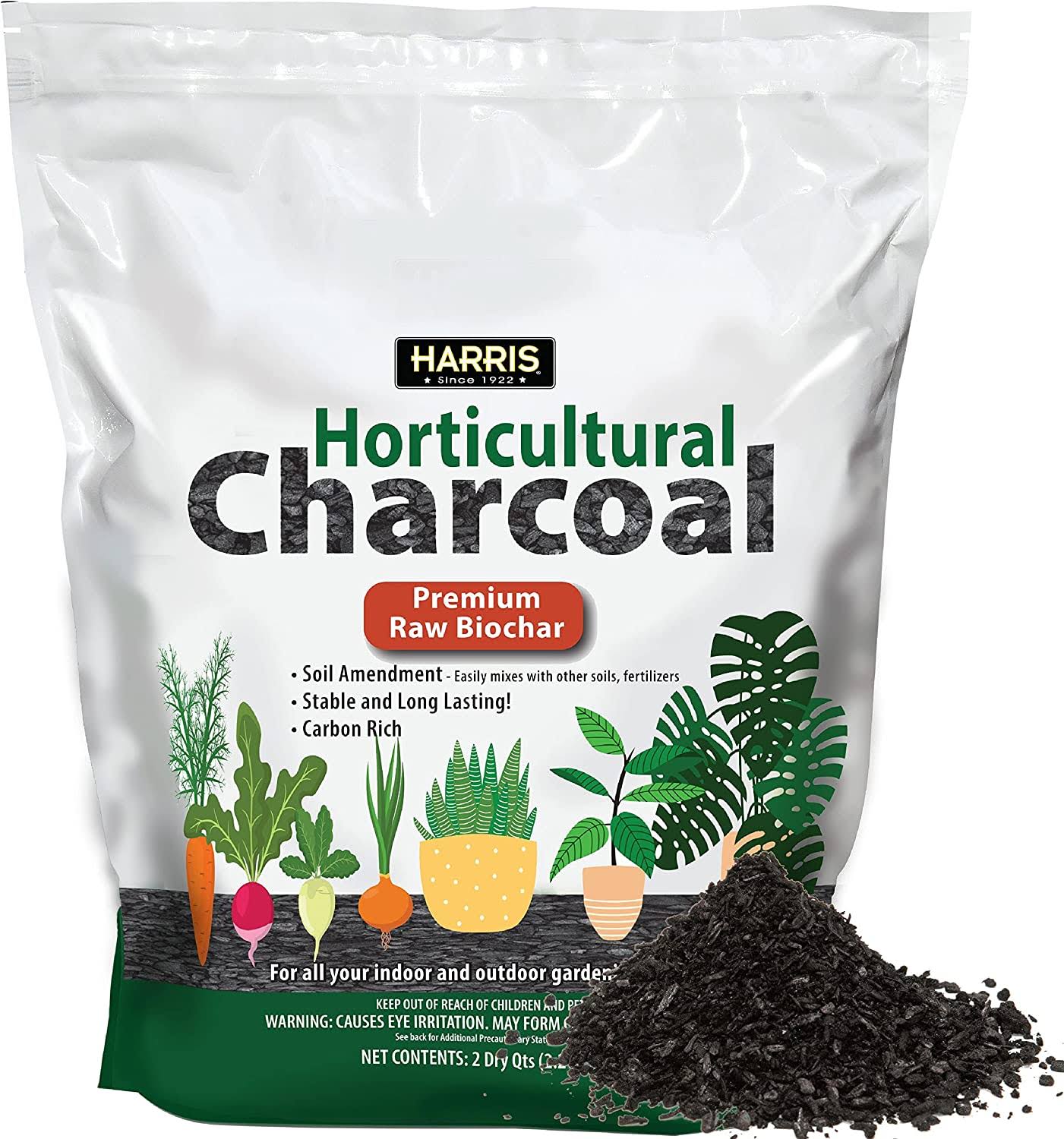 e0bb29f9eb83d9dba23f8aba7a0344946b0e6014160aec174aa957f869deccf2.jpg Harris Horticultural Charcoal, Premium Biochar Soil Amendment for Plants and Terrariums, 2qt - Image 1