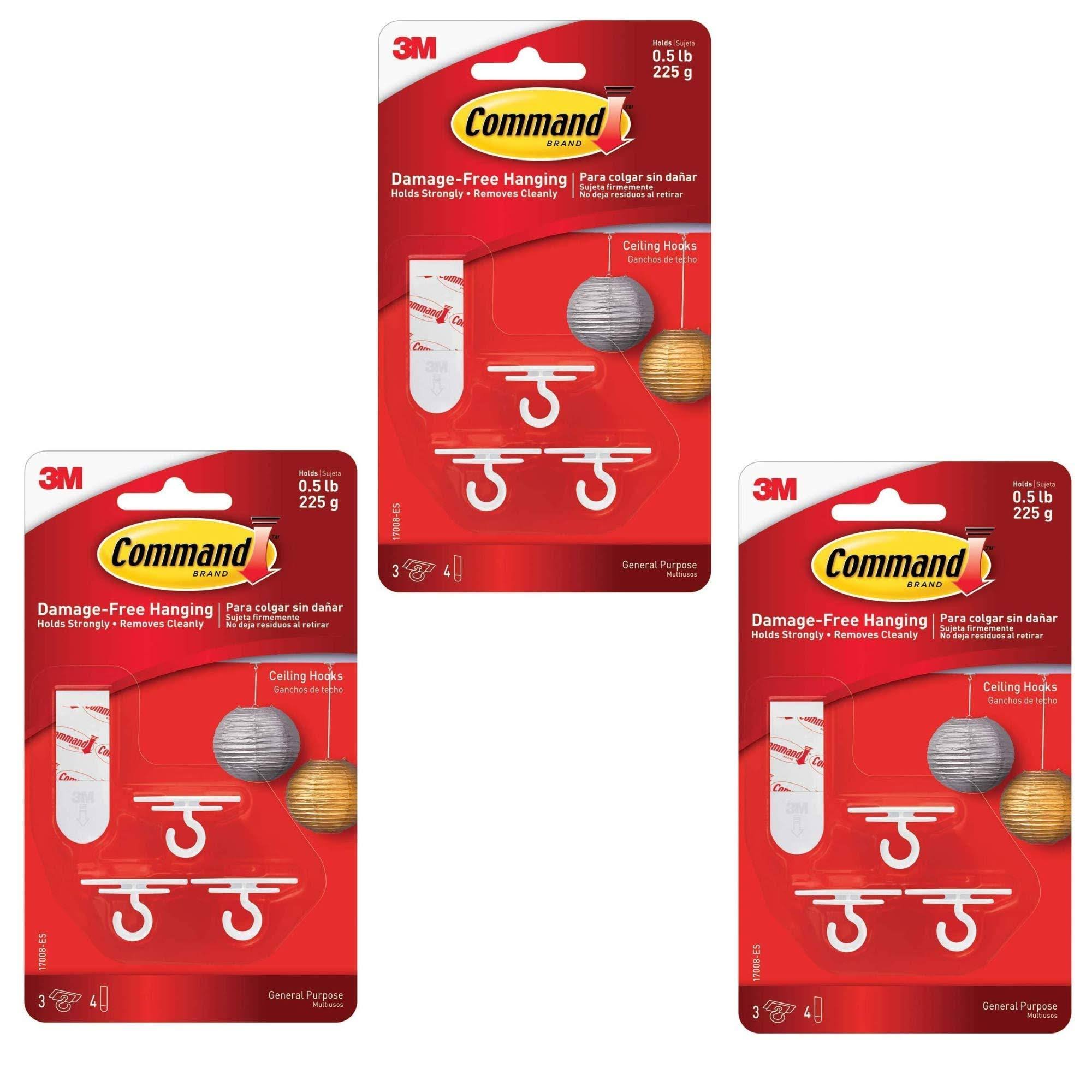 e0bcf7d11929362554839cc9f38e56eb1d01a32c8ad0800b471fc7565a341e66.jpg Command 17008-es Ceiling 9 Hooks 12 Foam Strips per White - Image 1