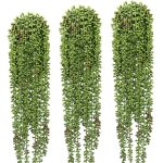 3 Pcs String of Pearls Plant Artificial Hanging Succulents Plants for Home Garden Decor (pots Not Included)