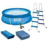 Intex 15' x 48" Inflatable Easy Set Above Ground Swimming Pool with Ladder & Pump