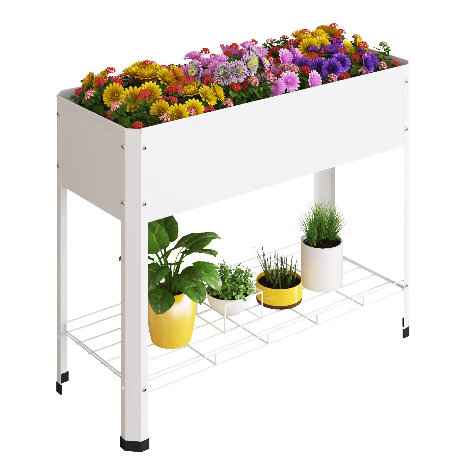 e12a9b63361c7368ef23a5cee5f871224b2f08af161b9b08f945b423a00c24d9.jpg PROXRACER Raised Garden Bed with Detachable Legs Elevated Metal Planter Box for Growing Fresh Herbs Vegetables Flowers Succulents&Other Plants for - Image 1