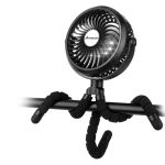 AMACOOL Battery Operated Stroller Fan Flexible Tripod Clip on Fan with 3 Speeds and Rotatable Handheld Personal Fan for Car Seat Crib Bike Treadmill