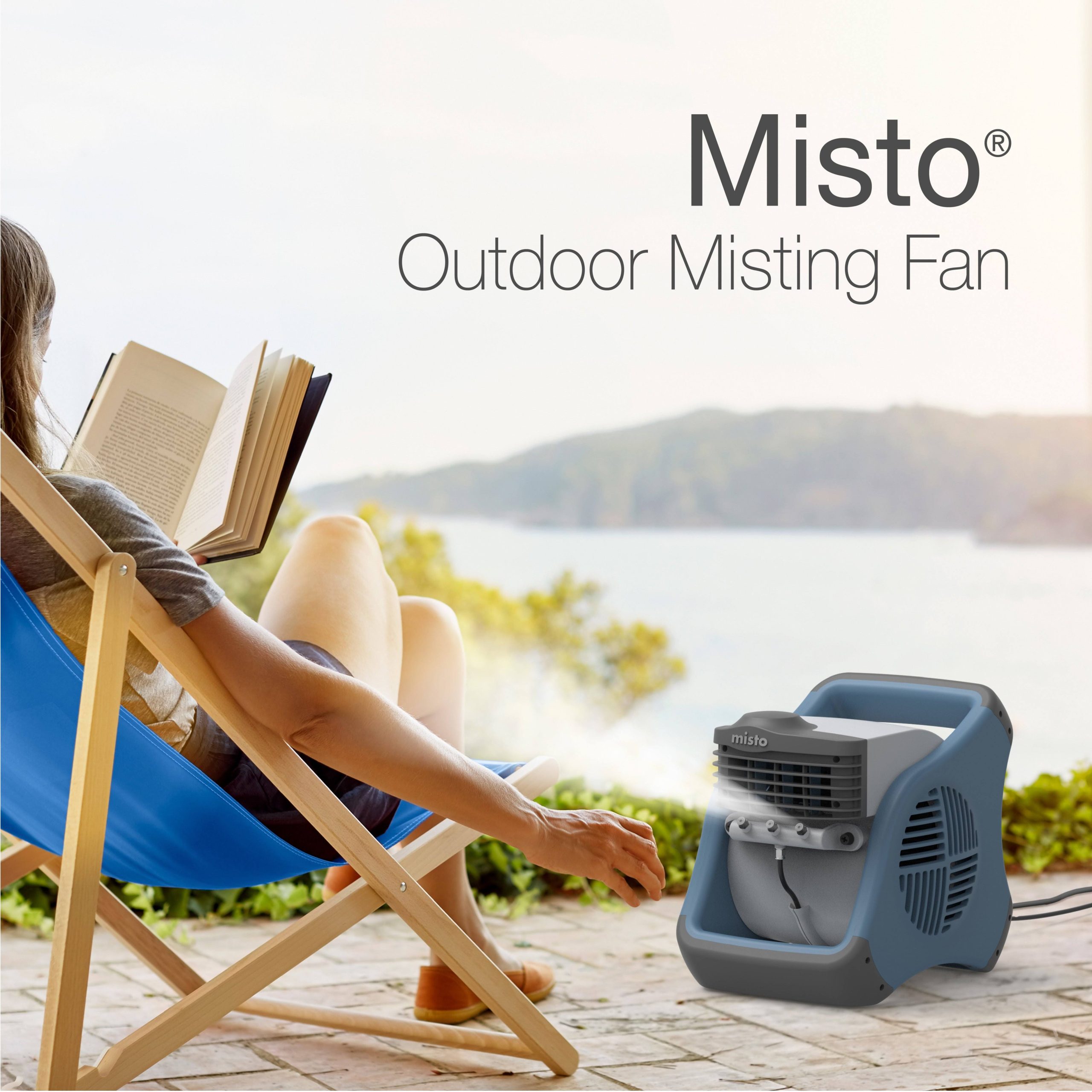 e176e55e0fde9fb414faa3cc18e4c73f86546cdad4903cfbb21bb0b2108f9ba0.jpg Lasko 7054 Misto Outdoor Misting Blower Fan, Features Cooling Misters - Image 1
