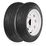 1autodepot 4.80 - 12 4.80x12 480 - 12 4.8 - 12 Trailer Tires with Rims, 5 Lug 6PR Load Range C, Set of 2