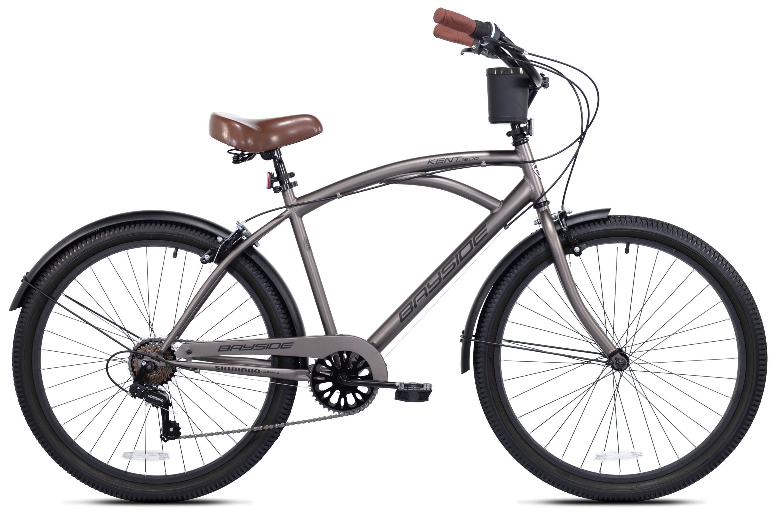 e1ac629daaea974f0414cd066b413a2b4af34818e1966848e39a51174a53abe9.jpg 26 In. Bayside Men's Cruiser Bike. Satin Cocoa - Image 1