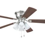 Harbor Breeze 52" Centreville Brushed Nickel Flush Mount Ceiling Fan LED Indoor