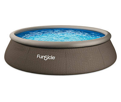 e1e6dc0b96c8280ef7962a371069b4c76a33a9d4b7b2c4f576dd888965859cd7.jpg Funsicle - 16' x 42" Designer Wicker Quickset Inflatable Ring Above-Ground Pool - Image 1