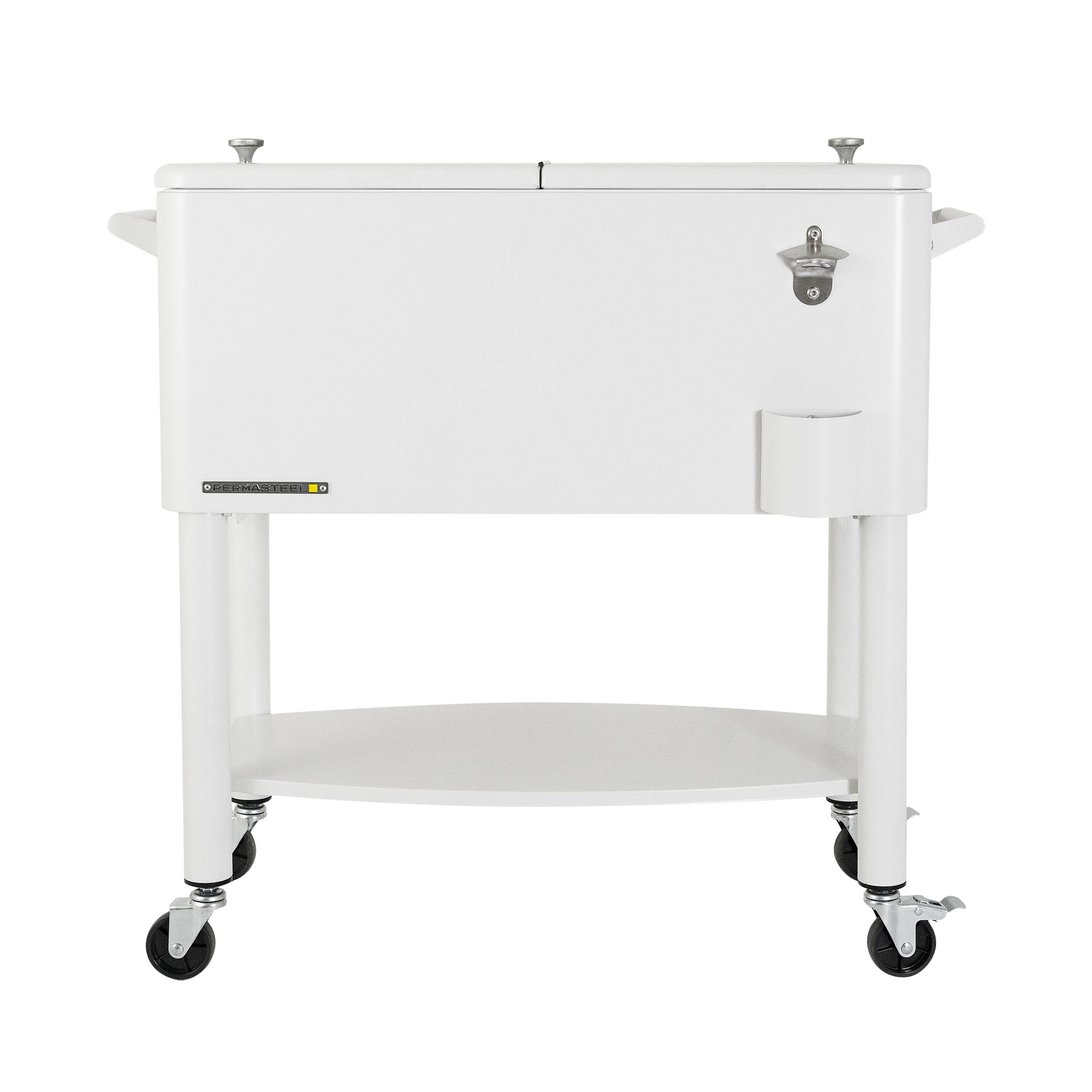 e1ebcd69504b4d2ae7bfa3c664b48f0f3b16877a52051a8d673dff1093d3d07d.jpg Permasteel 80-Quart Beverage Cooler in White | PS-213-80-WT - Image 1