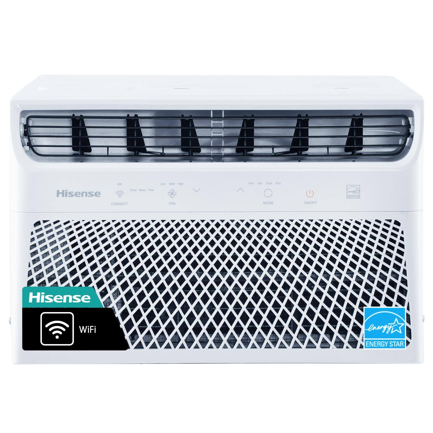 e1fa029e26e4dc69ab593df0fbe796310864c3c9c7f369062ddc4c3f7f9e5b8d.jpg Hisense 350-sq ft Window Air Conditioner with Remote (115-Volt, 8000-BTU) Wi-Fi Enabled in White | AW0823CW1W - Image 1
